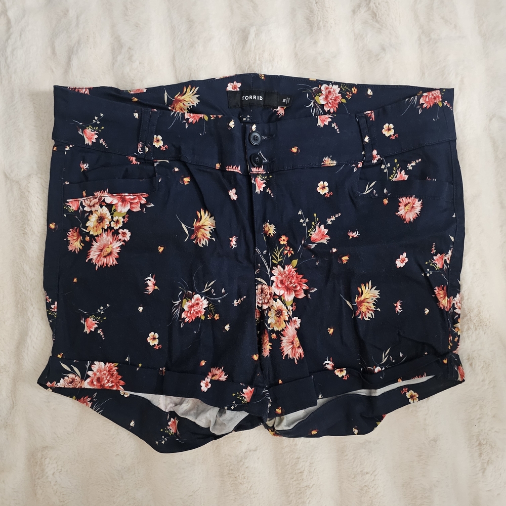 Torrid Women's Floral Navy Shorts